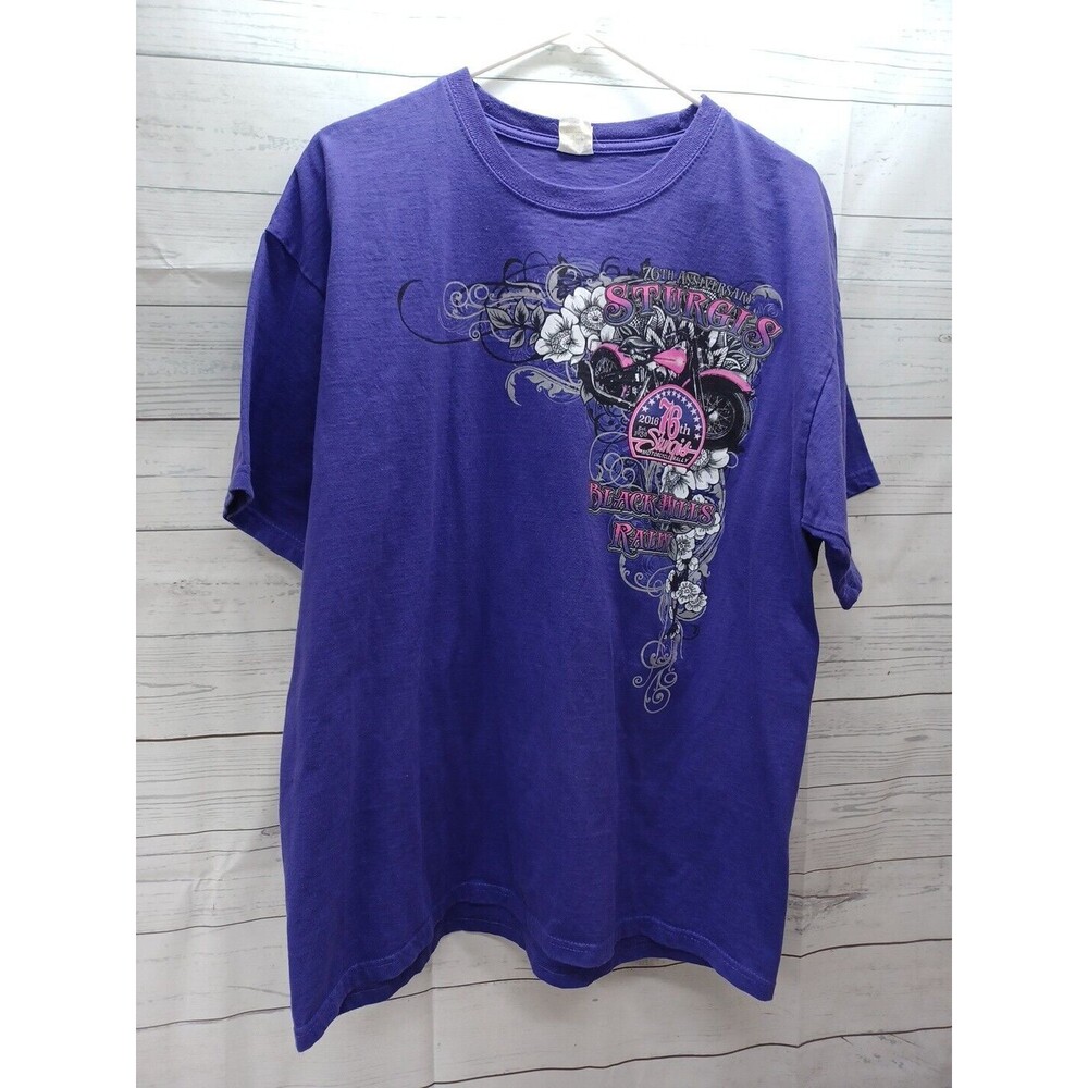 Sturgis Motorcycle Black Hills Rally XL Purple T-Shirt 76th Anniversary 2016